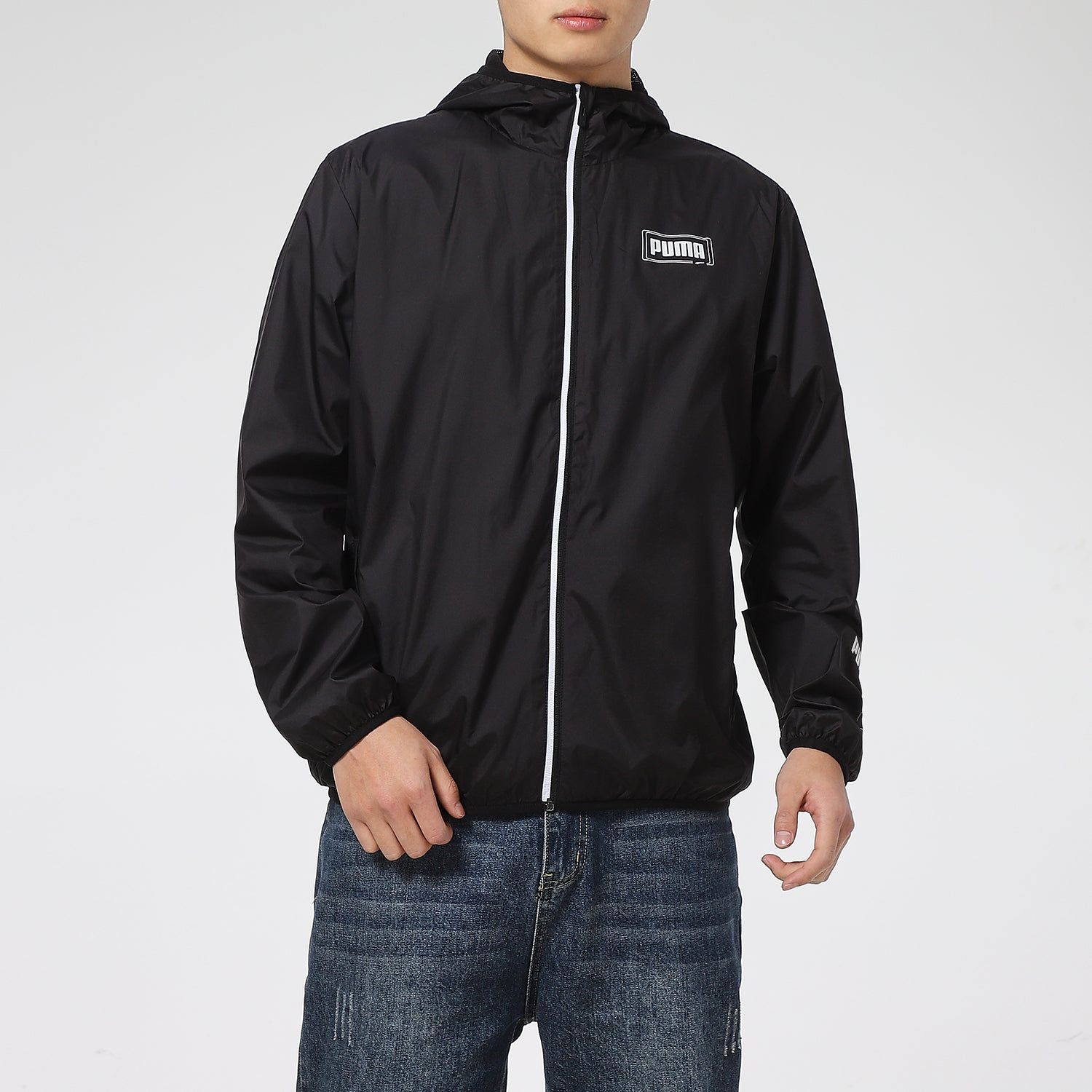 Puma Essentials Rebel Windbreaker Jacket 'Black White' 588784-01 sold by KicksCrew product image thumbnail 2