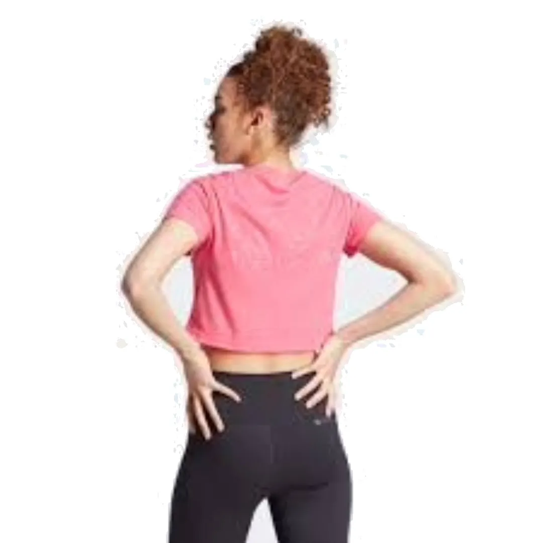 (WMNS) adidas Aeroready Train Essentials 3-Stripe T-Shirt Asia Sizing 'Pink' HY1807 sold by KicksCrew product image thumbnail 3