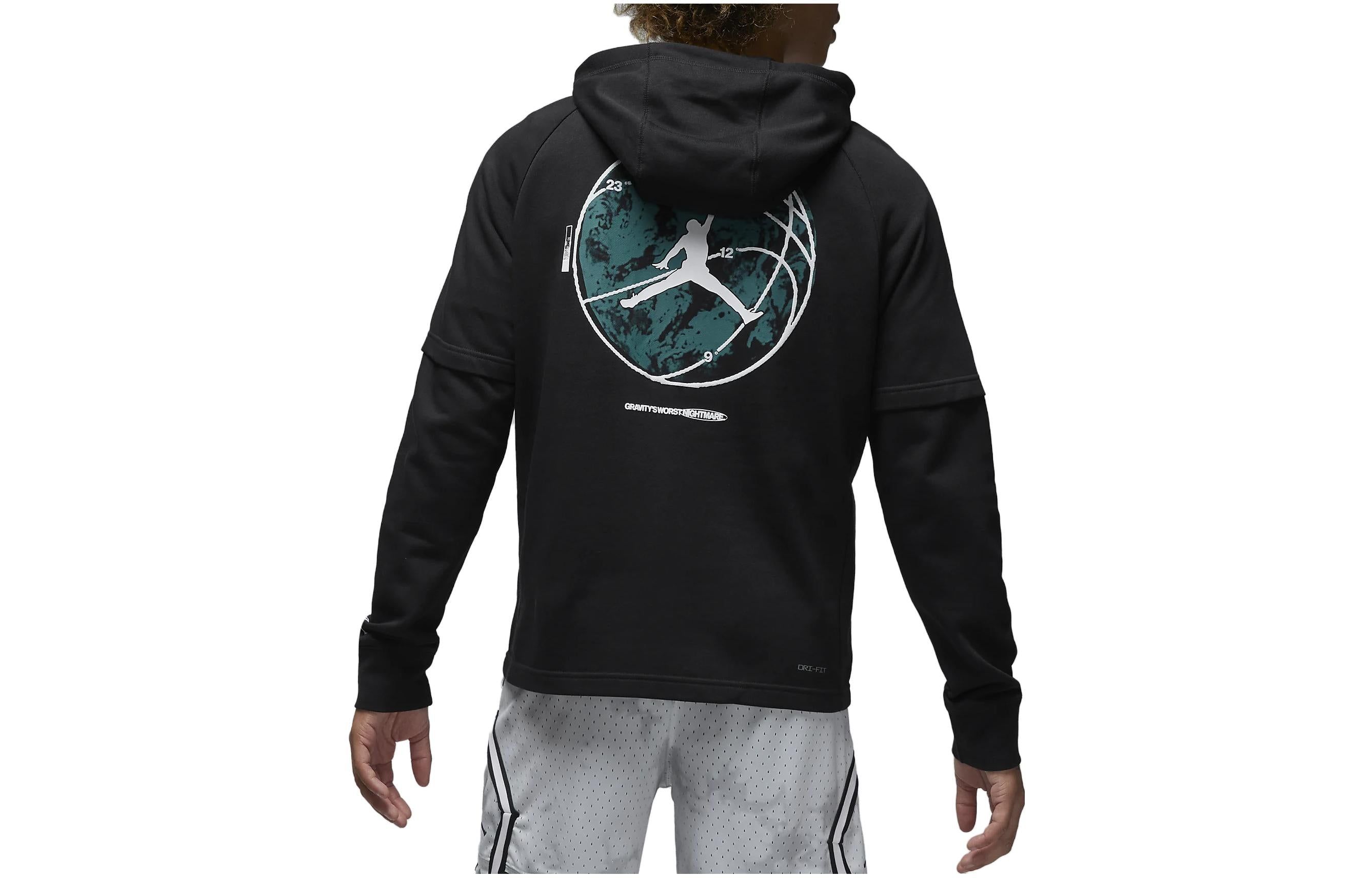 Air Jordan Dri-FIT Sport Graphic Fleece Pullover Hoodie 'Black' FB7570-010 sold by KicksCrew product image thumbnail 2