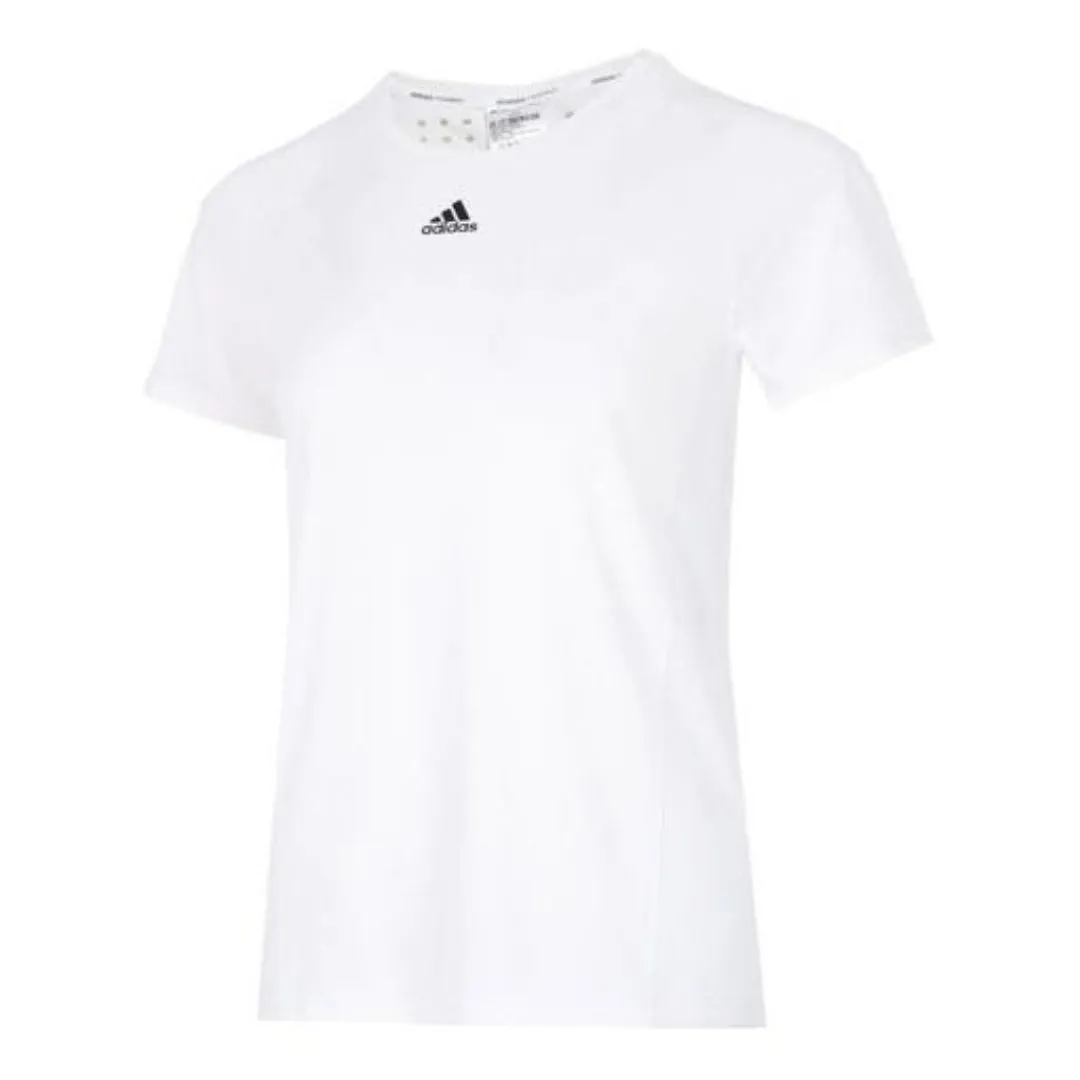 (WMNS) adidas WTR Heat.RDY T-Shirt Asia Sizing 'White Black' HI3968 sold by KicksCrew