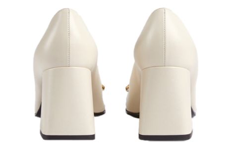 (WMNS) GUCCI Mid-heel pump with Horsebit 'White Leather' 643886-C9D00-9022 sold by KicksCrew