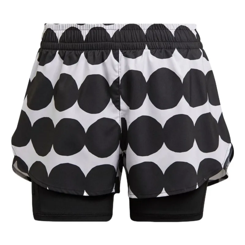 (WMNS) adidas x Marimekko Marathon 20 Shorts 'Black White' GU2526 sold by KicksCrew