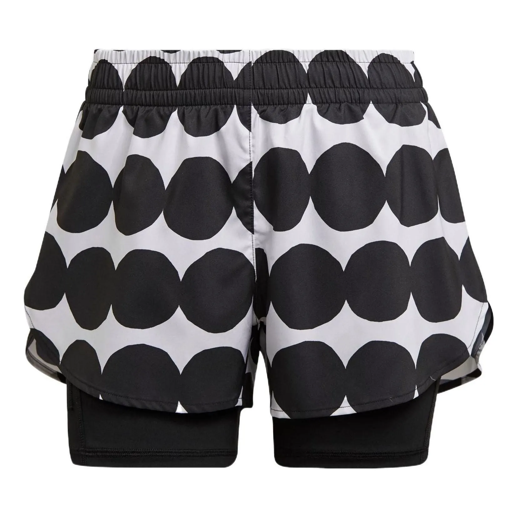 (WMNS) adidas x Marimekko Marathon 20 Shorts 'Black White' GU2526 sold by KicksCrew