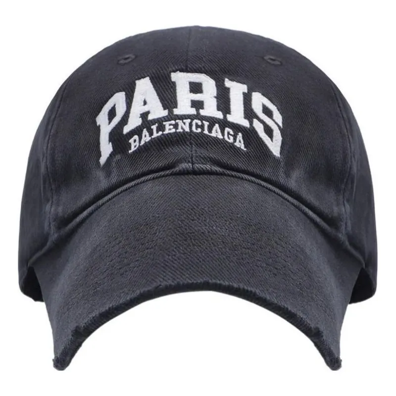 Balenciaga Paris Logo Baseball Cap 'Washed Black White' 680748-410B2 sold by KicksCrew