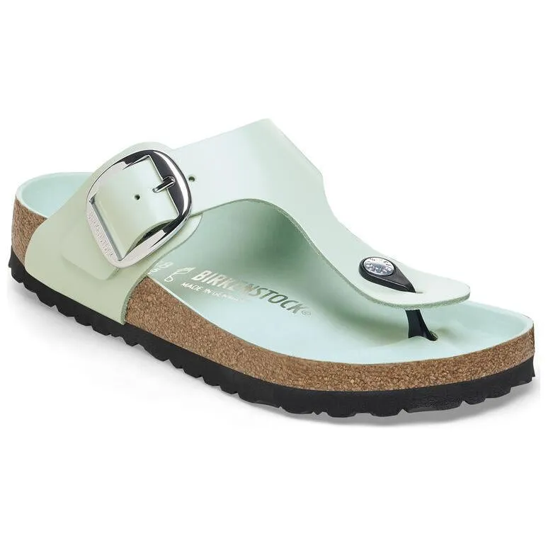 Birkenstock Gizeh Big Buckle Natural Leather Patent Narrow Fit Sandals ' High Shine Surf Green' 1026542 sold by KicksCrew product image thumbnail 2