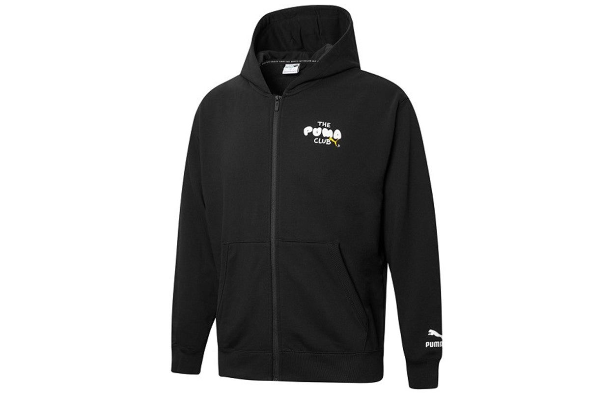 Puma Club Graphic Full Zip Jacket 'Black' 533199-01 sold by KicksCrew product image thumbnail 2