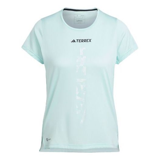 (WMNS) adidas Terrex Agravic Trail Running Tee 'Light Aqua' HZ6260 sold by KicksCrew