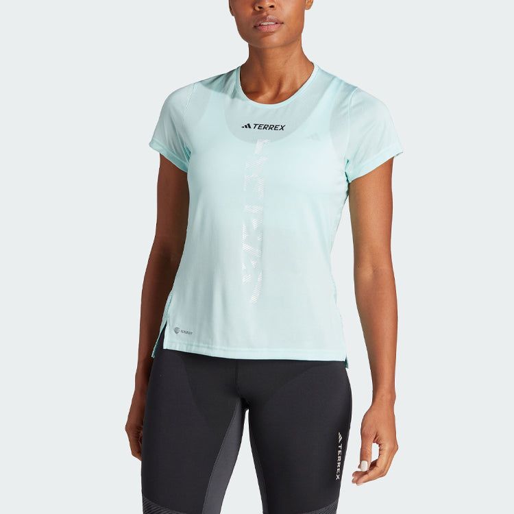 (WMNS) adidas Terrex Agravic Trail Running Tee 'Light Aqua' HZ6260 sold by KicksCrew product image thumbnail 2