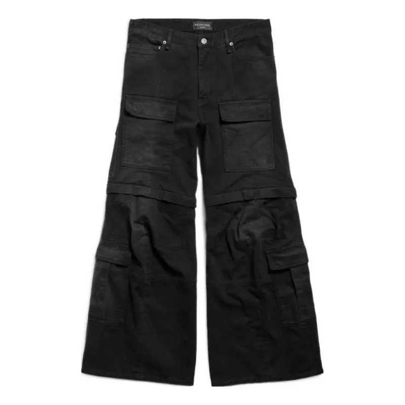 (WMNS) Balenciaga Flared Cargo Pants 'Black' 783694TNW111672 sold by KicksCrew
