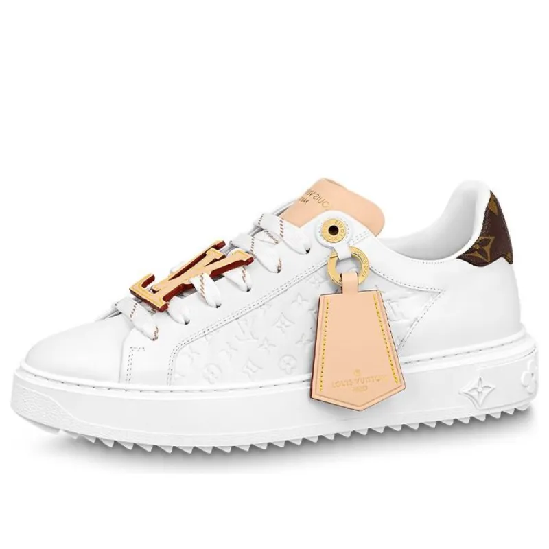 (WMNS) LOUIS VUITTON Time Out Sneakers 'White Monogram Beige Logo' 1ABHRY sold by KicksCrew