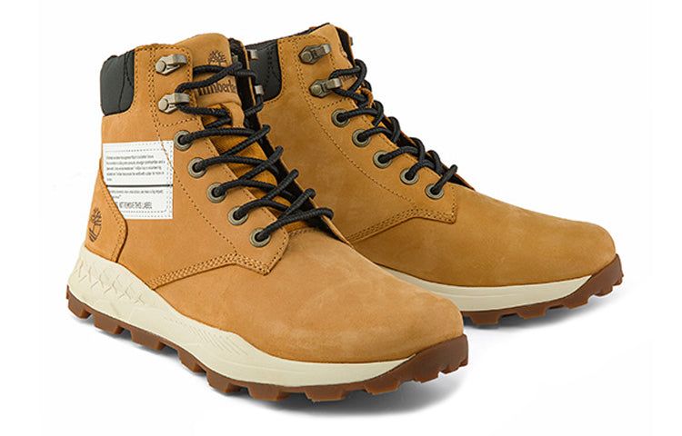 Timberland 6 Inch Brooklyn Side Zip Boots 'Wheat Nubuck with Black Padded Collar' A41XX sold by KicksCrew product image thumbnail 4