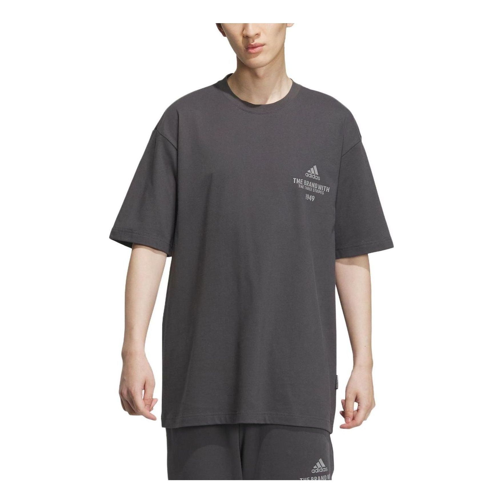 Adidas Verbiage T-Shirts 'Grey White' IP3925 sold by KicksCrew