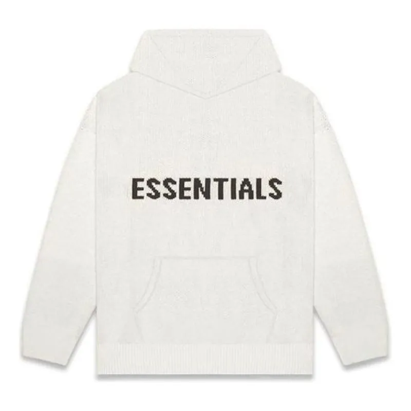 Fear of God Essentials FW20 Knit Logo Hoodie 'Oatmeal' FOG-FW20-334 sold by KicksCrew