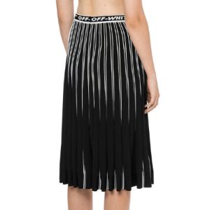 (WMNS) Off-White Pleated Knit Skirt 'Black' OWHL003R19C980571000 sold by KicksCrew