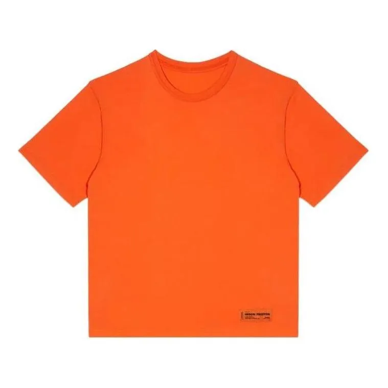 HERON PRESTON Logo Recycled T-shirt 'Orange' HMAA025C99JER0012200 sold by KicksCrew