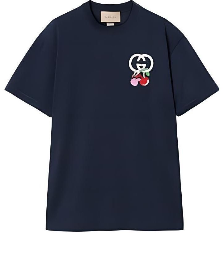 (WMNS) Gucci Cotton Jersey T-Shirt With Patch 'Navy' 776596-XJGHK-4215 sold by KicksCrew