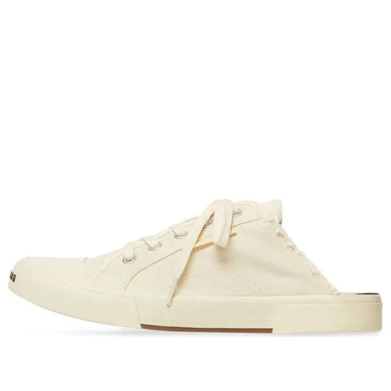 Balenciaga Paris Mules 'White Destroyed Cotton and White Rubber' 693953W3RC69090 sold by KicksCrew