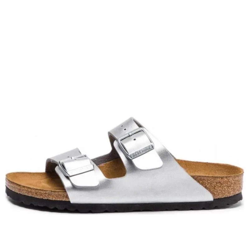 Birkenstock Arizona Birko-Flor Narrow Fit Sandals 'Silver' 1012283 sold by KicksCrew
