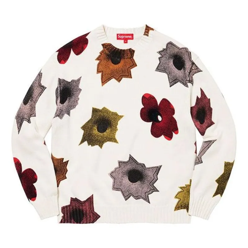 Supreme Nate Lowman Sweater 'White Grey Red' SUP-SS22-179 sold by KicksCrew