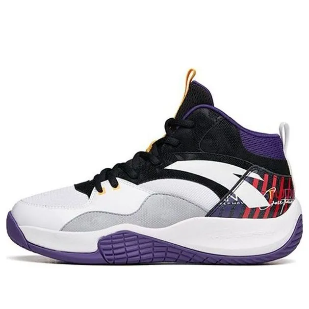 (GS) ANTA High Top Basketball Shoes 'White Black Purple' A312141105A-2 sold by KicksCrew