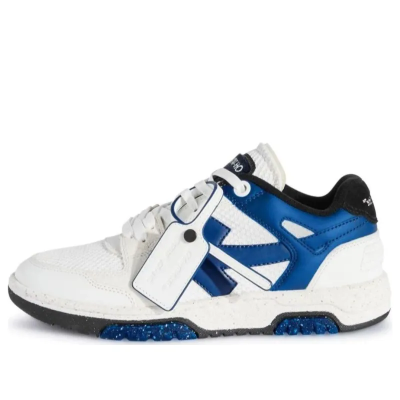 Off-White Slim Out Of Office colour-block Sneakers 'White Navy' OMIA243S24LEA0010146 sold by KicksCrew