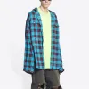 Balenciaga Trompe L'oeil Checked Shirt And T-Shirt 'Blue Neon Yellow' 699371TMM116305 sold by KicksCrew