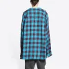 Balenciaga Trompe L'oeil Checked Shirt And T-Shirt 'Blue Neon Yellow' 699371TMM116305 sold by KicksCrew