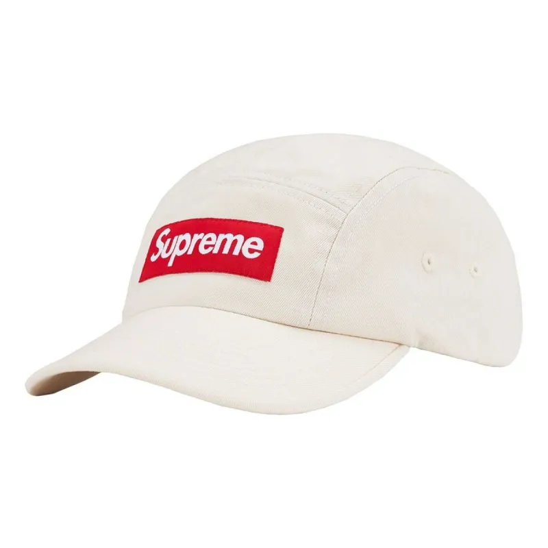 Supreme Washed Chino Twill Camp Cap 'White Red' SUP-SS22-047 sold by KicksCrew