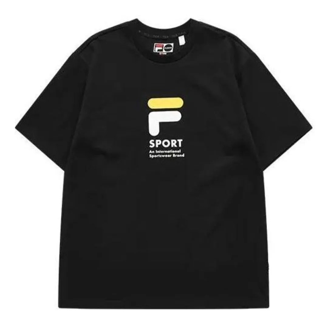 FILA FUSION Graphic T-Shirt 'Black Yellow' T51M122103A-BK sold by KicksCrew