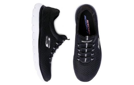 (WMNS) Skechers Summits 'Black White' 12980-BKW sold by KicksCrew