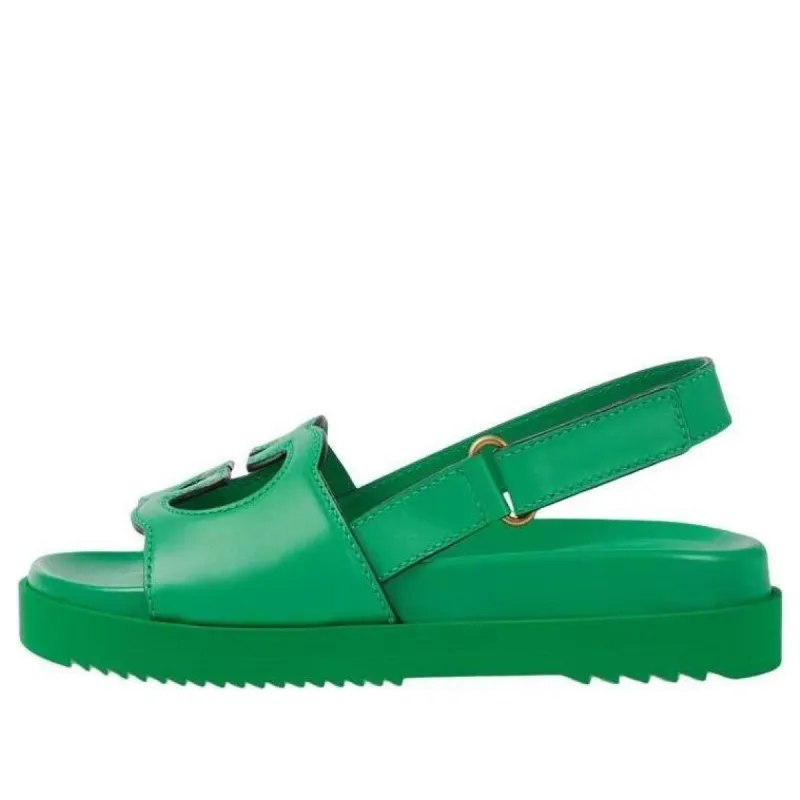 (WMNS) Gucci Interlocking G Leather Sandals 'Green' 738687-US000-3727 sold by KicksCrew