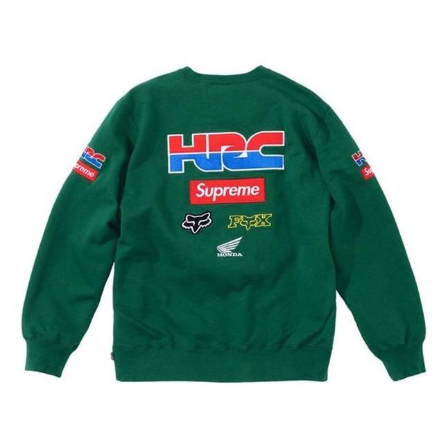 Supreme x Honda Fox Racing Crewneck 'Green' SUP-FW19-594 sold by KicksCrew
