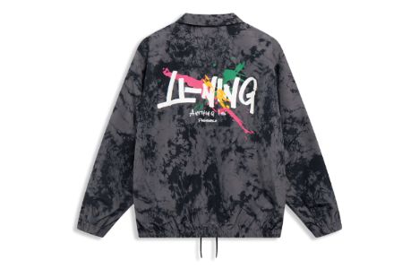 Li-Ning Graphic Tie-Dye Coach Jacket 'Grey Black' AJDT499-3 sold by KicksCrew