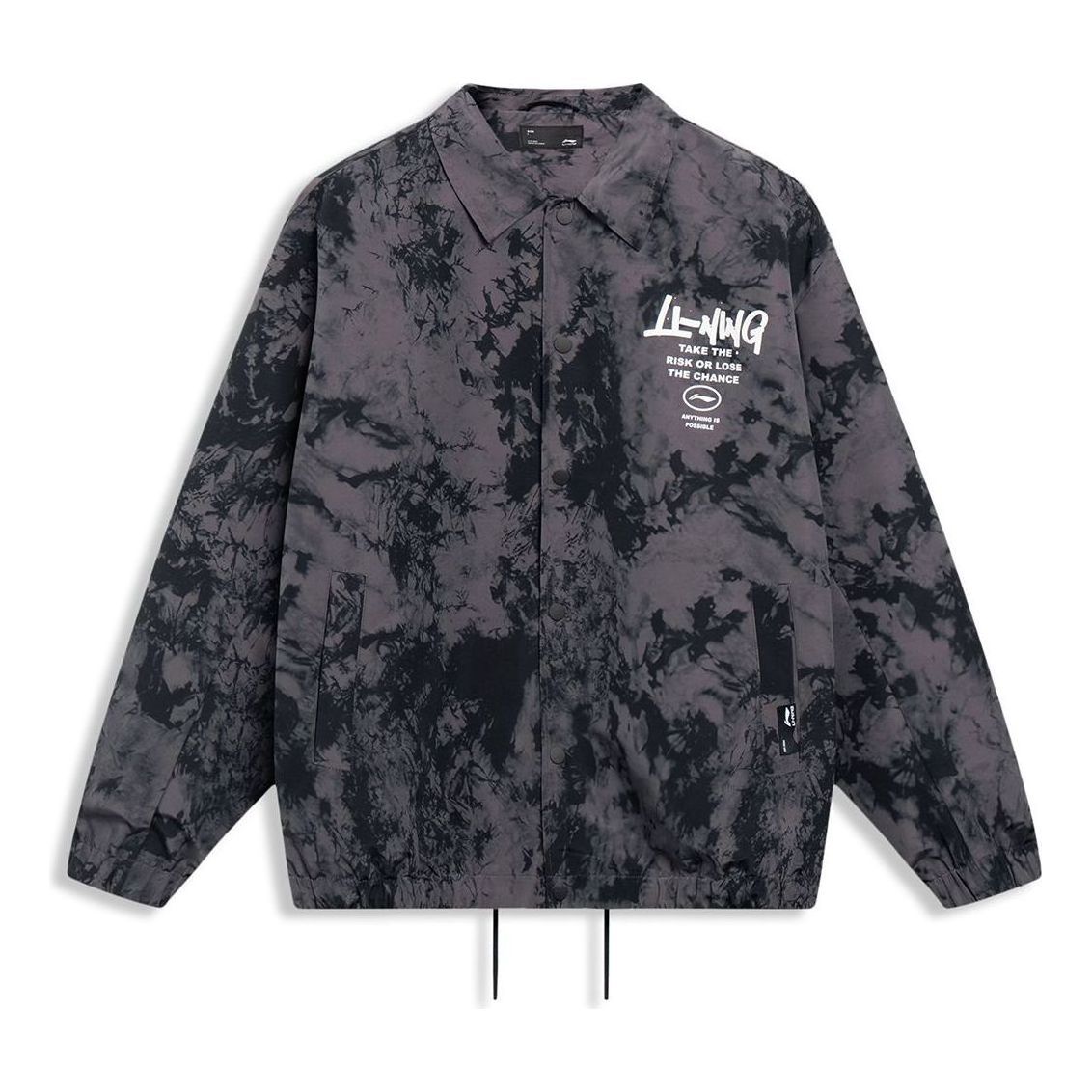 Li-Ning Graphic Tie-Dye Coach Jacket 'Grey Black' AJDT499-3 sold by KicksCrew