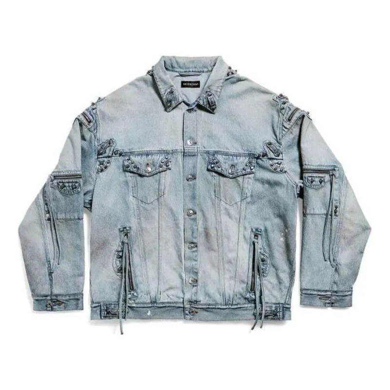 Balenciaga Cagole Oversized Jacket 'Blue' 764521TDW144016 sold by KicksCrew