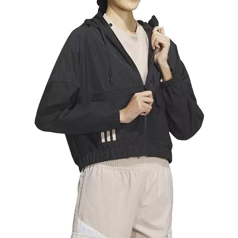 (WMNS) adidas Neo Basketball Jacket 6 'Black' IK3432 sold by KicksCrew product image thumbnail 2