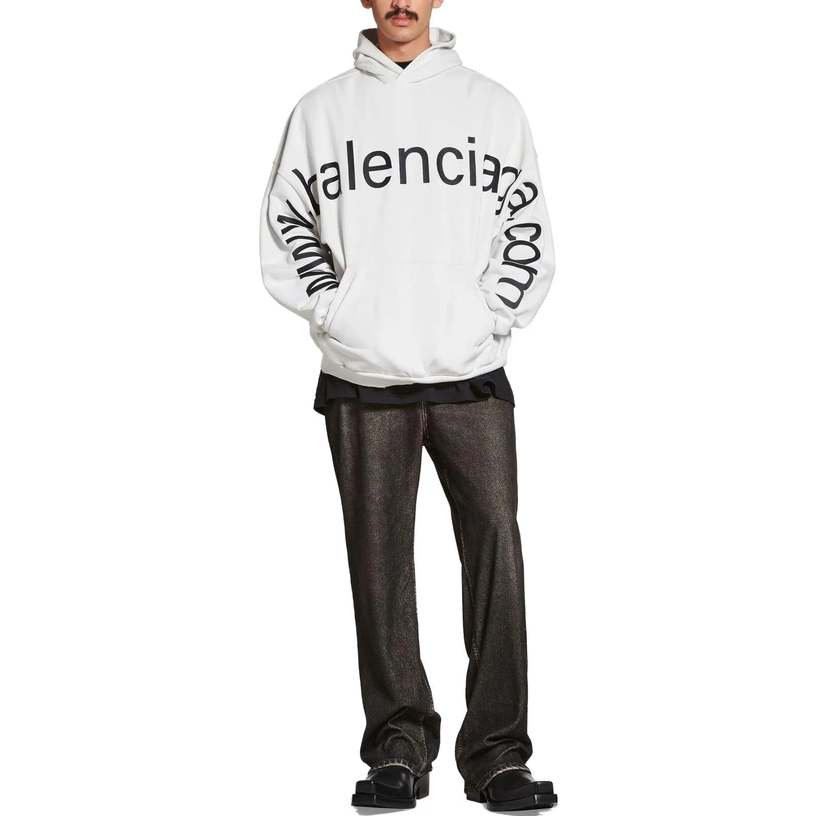 Balenciaga Bal.Com Popover Hoodie 'White' 739024TOVN99081 sold by KicksCrew product image thumbnail 3