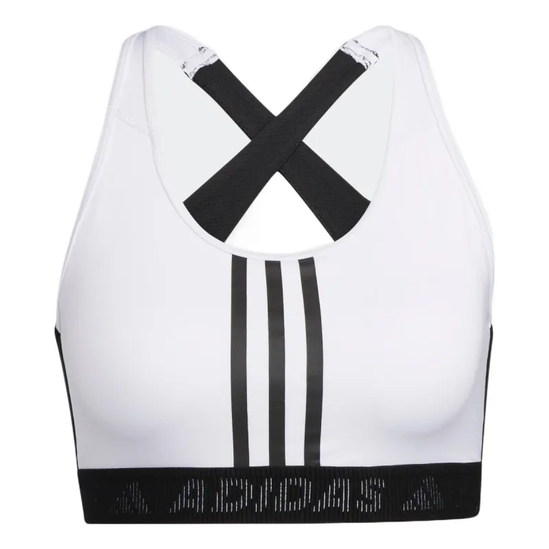 (WMNS) adidas Don't Rest 3-Stripes Bra 'White Black' GL0585 sold by KicksCrew