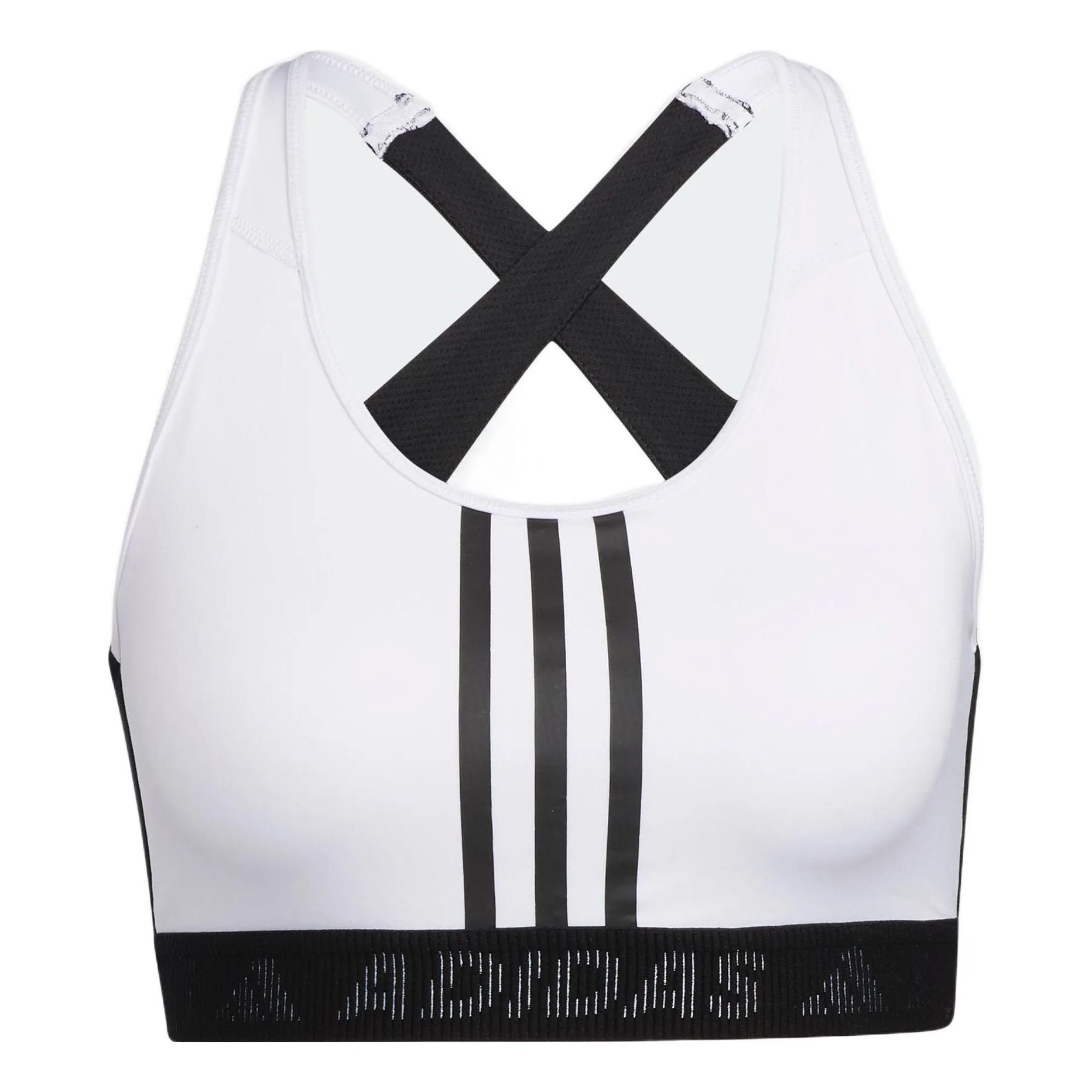 (WMNS) adidas Don't Rest 3-Stripes Bra 'White Black' GL0585 sold by KicksCrew