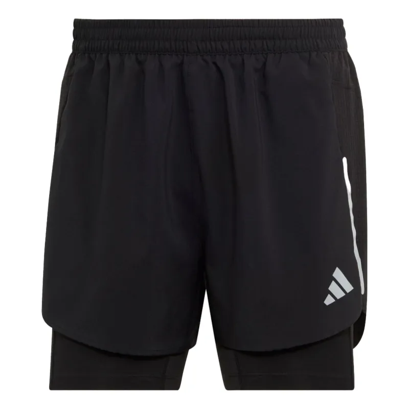 adidas Designed 4 Running 2-in-1 Shorts 'Black White' HN8023 sold by KicksCrew