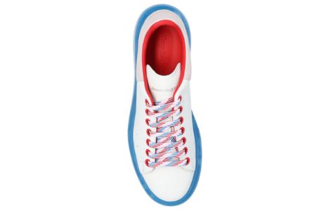 (WMNS) Alexander McQueen Oversized Sneaker 'White Blue' 611698WHXMA9623 sold by KicksCrew