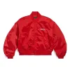 (WMNS) Balenciaga Political Campaign Varsity Jacket 'Red' 763434TYD316460 sold by KicksCrew