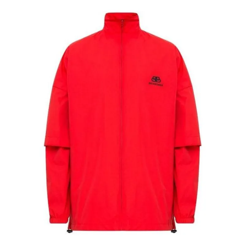 Balenciaga Double Sleeve Zip-Up Jacket 'Red' 602278TG0116010 sold by KicksCrew