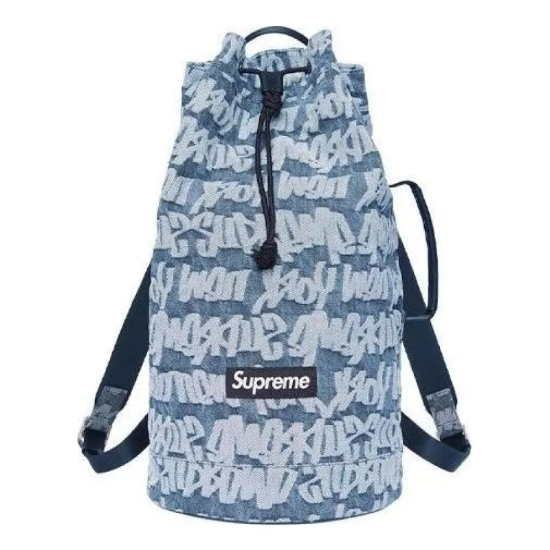 Supreme Fat Tip Jacquard Denim Backpack 'Teal White' SUP-SS22-747 sold by KicksCrew