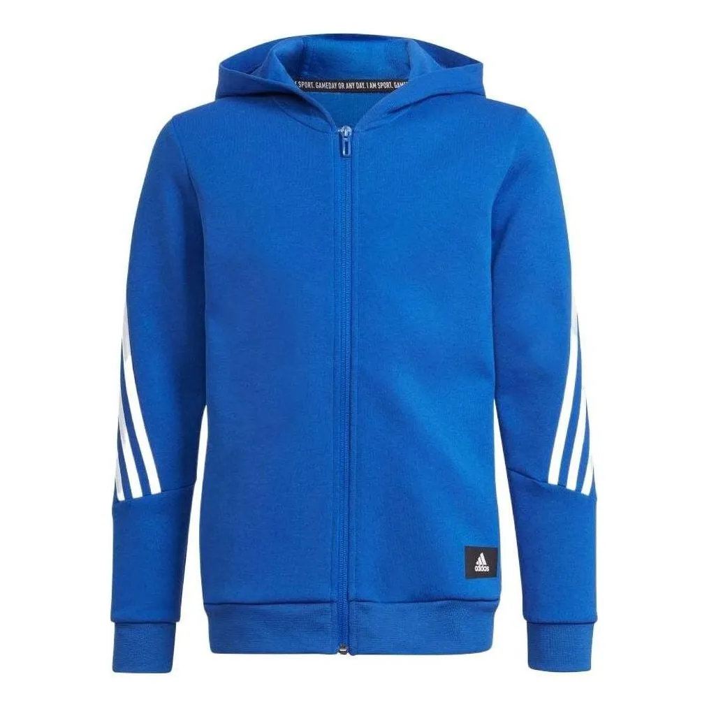 (GS) adidas Future Icons 3-Stripes Full-Zip Hoodie Asia Sizing 'Blue White' H26636 sold by KicksCrew