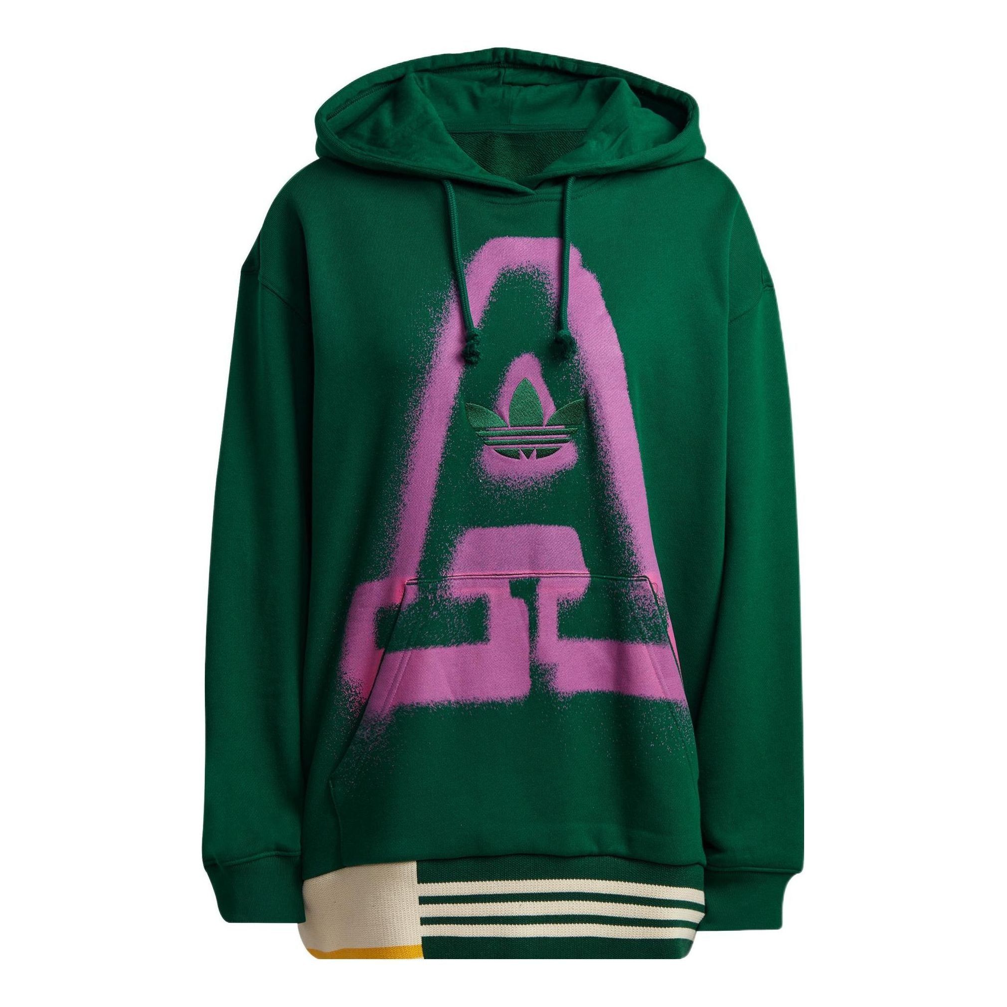 (WMNS) adidas Originals Oversized A Graphic Hoodie 'Green' IC5237 sold by KicksCrew