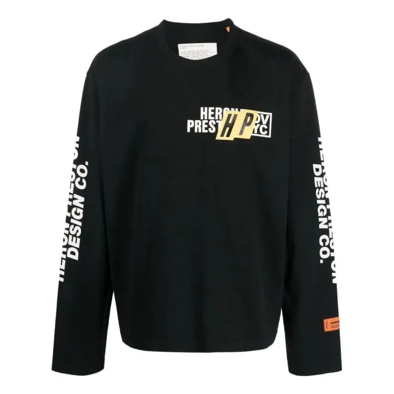 HERON PRESTON FW22 Real Estate LS T-shirt 'Black White' HMAB028F22JER0021001 sold by KicksCrew