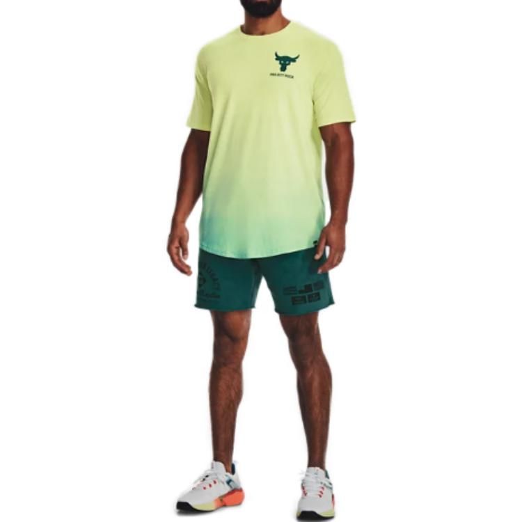 Under Armour Project Rock Fade T-shirt 'Yellow Green' 1378906-391 sold by KicksCrew product image thumbnail 2
