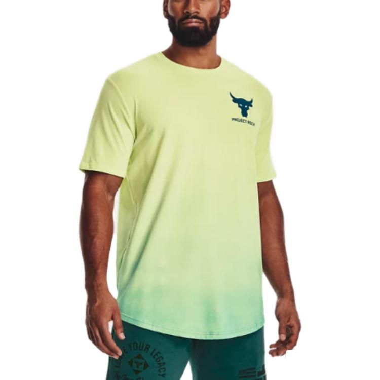 Under Armour Project Rock Fade T-shirt 'Yellow Green' 1378906-391 sold by KicksCrew product image thumbnail 4