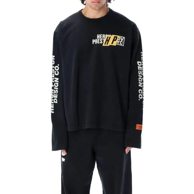 HERON PRESTON FW22 Real Estate LS T-shirt 'Black White' HMAB028F22JER0021001 sold by KicksCrew product image thumbnail 3